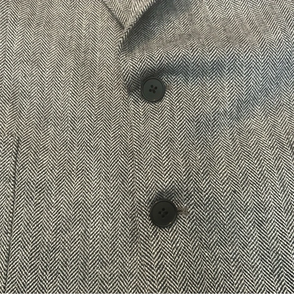 C&R Clothing black white herringbone print 2 button blazer jacket